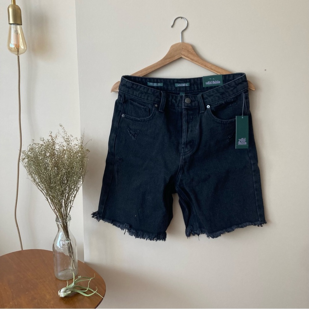 Wild Fable NWT High rise Black Denim Bermuda Shorts